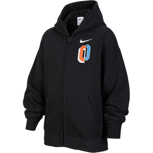 耐克大童加绒连帽衫冬季新款男童针织休闲叠搭卫衣NIKE IO7912