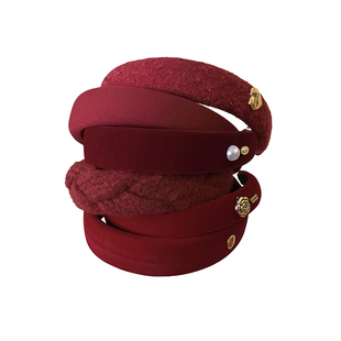 新年红色小香风发箍女高颅顶宽边2026新款洗脸高级感头箍秋冬发饰