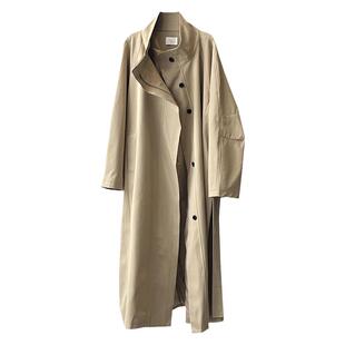 英伦高级感超好看冷淡系气质慵懒风超长款立领风衣外套女2026春款