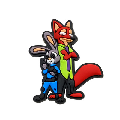 新洞洞鞋配饰疯狂动物城卡通鞋花PVC软胶鞋配件套装适配crocs鞋扣