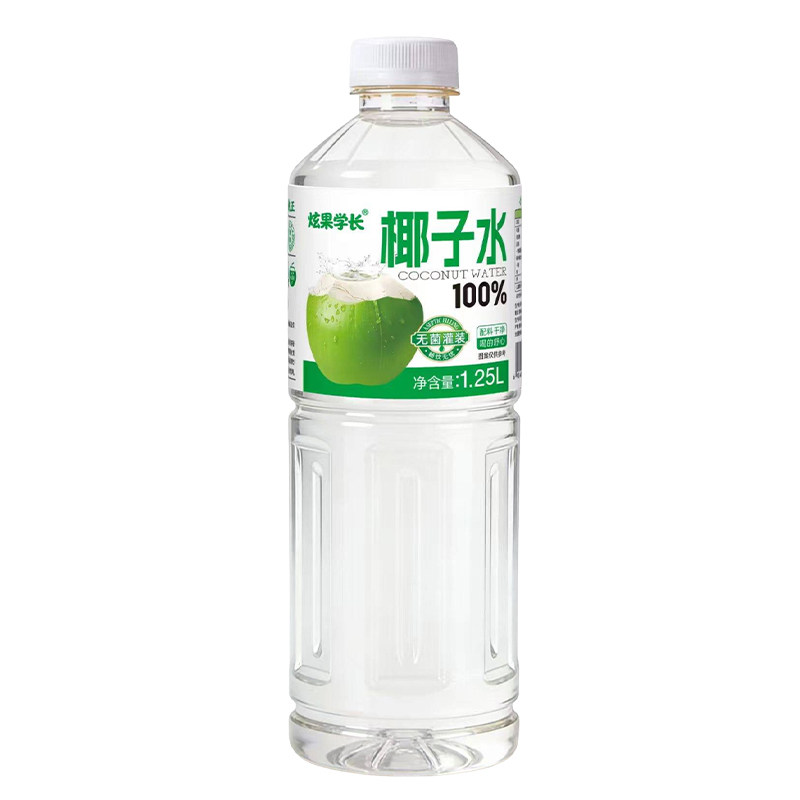 100%椰子水0脂肪无添加1250ml*瓶整箱含天然电解质果汁饮料椰子水