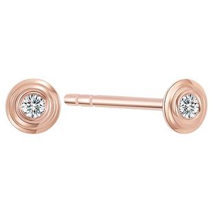 瑞恩钻饰18K金天然真钻耳饰耳钉玫瑰金养耳洞送女友生日礼新年礼