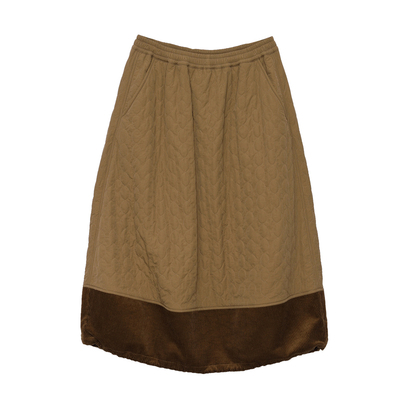 MOVEUP幻走2025冬季新款.FUN系列松紧腰口袋撞色复古半身裙