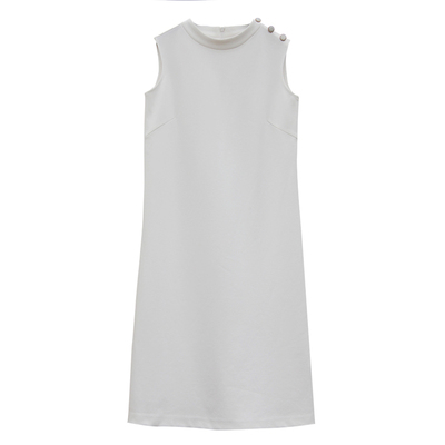 直筒气质高端轻奢无袖连衣裙