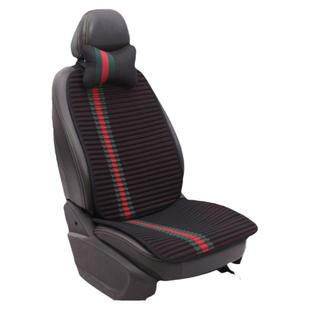 亚麻汽车坐垫单片四季通用荞麦壳无靠背冬季毛绒前排单人座椅垫子