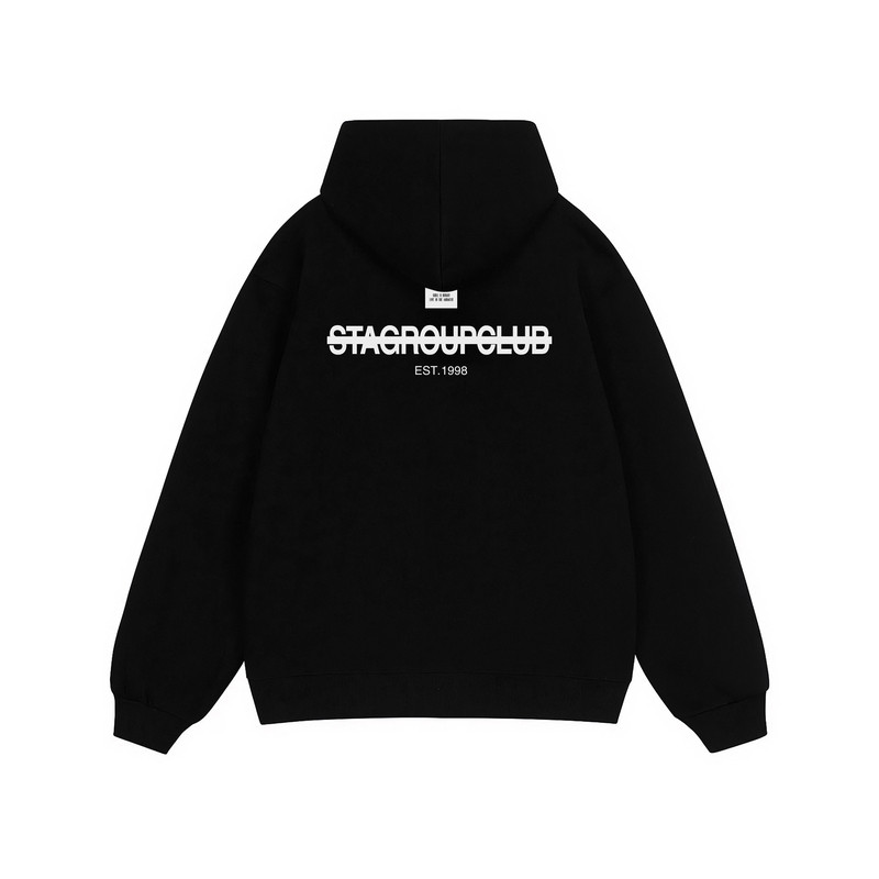 STA旗舰店美式潮牌字母印花连帽卫衣男女秋冬季复古情侣加绒外套