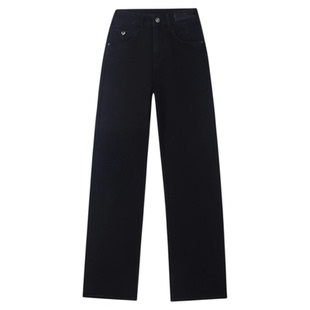 黑色牛仔裤女2026新款夏季小个子高腰遮胯显瘦宽松直筒窄版阔腿裤