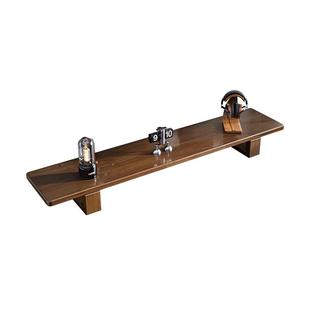 全实木显示器增高架家用台式电脑桌置物架办公桌面垫高橡胶木支架