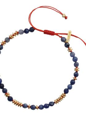 点点片段方钠石绿松石迷你银片手链路塔斯曼lotus mann