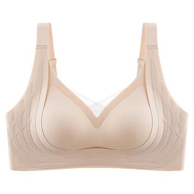 古今乳胶内衣女小胸聚拢提拉软支撑透气网纱机洗固定杯无痕文胸罩