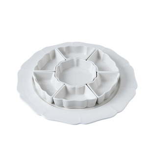 高颜值小吃拼盘酒店创意小食碟套装家用零食拼盘大号盘子陶瓷蝶子