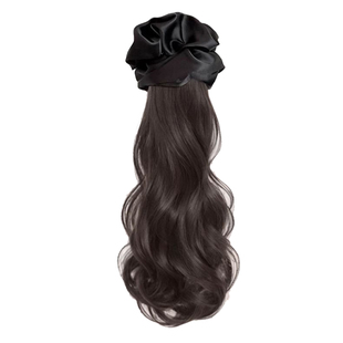 假发抓夹马尾女低扎抓夹式波浪卷马尾仿真发气质长发发圈隐形辫子