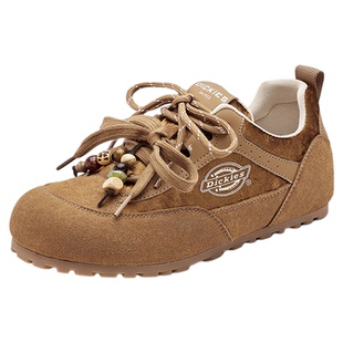 Dickies德训鞋女2025新款秋冬女鞋休闲鞋平底鞋复古芭蕾风加绒鞋