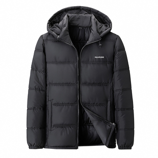 罗蒙冬季男士羽绒棉服2025新款中青年男装可脱卸连帽加厚棉袄外套