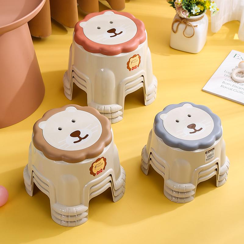 家用加厚成人小凳子塑料板凳儿童凳卡通防滑踩脚胶凳脚踏宝宝矮凳