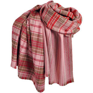 格子复古围巾女冬季羊绒加厚披肩ac洋气时尚百搭英伦围脖护颈外搭