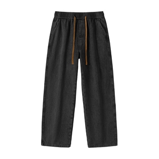 班尼路复古水洗牛仔裤男款春季新款宽松直筒裤子男休闲百搭长裤A