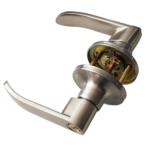 加厚实心三杆式压把执手锁不锈钢铝合金门塑钢门三叉球形锁带钥匙