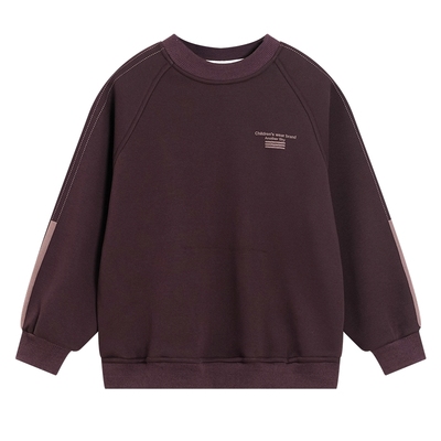 学院风一体绒半高领宽松运动卫衣