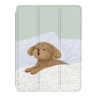 适用苹果ipadpro小狗air7泰迪2025新款mini6第10代11寸2023版12.9三折式可爱3带笔槽5平板4卡通趣味保护套壳