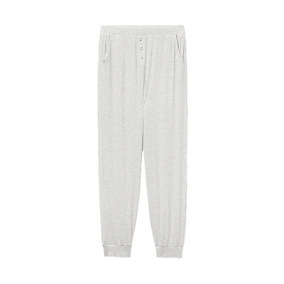 莫代尔罗纹金属扣家居睡裤