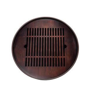 茶盘家用2026新款小型竹制储水式茶台茶具干泡台沥水托盘圆形茶海