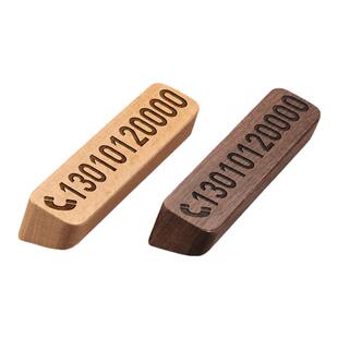 胡桃木临时停车号码牌简约车载移车电话挪车牌汽车摆件实木停车牌