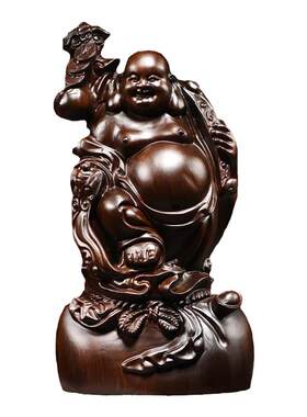 实木质雕刻弥勒佛摆件