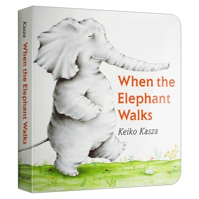 英文原版 When the Elephant Walks 绘本 大象去散步 食物链科普 滑稽幽默 儿童启蒙认知纸板书 Keiko Kasza