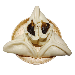 山东手工糖三角馒头红糖黑芝麻包大包子孩子学生营养早餐半成品