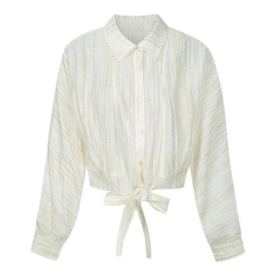 GCRUES气质简约衬衫女秋季系带