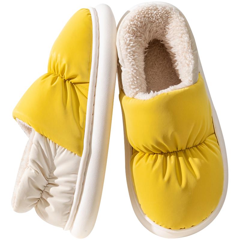 儿童羽绒布棉鞋防水冬季女童孩子室内居家亲子宝宝保暖包跟棉拖鞋
