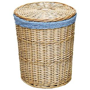 金柳家居脏衣篮衣篓家用藤编脏衣服收纳筐编织带盖脏衣篓杂物篮子
