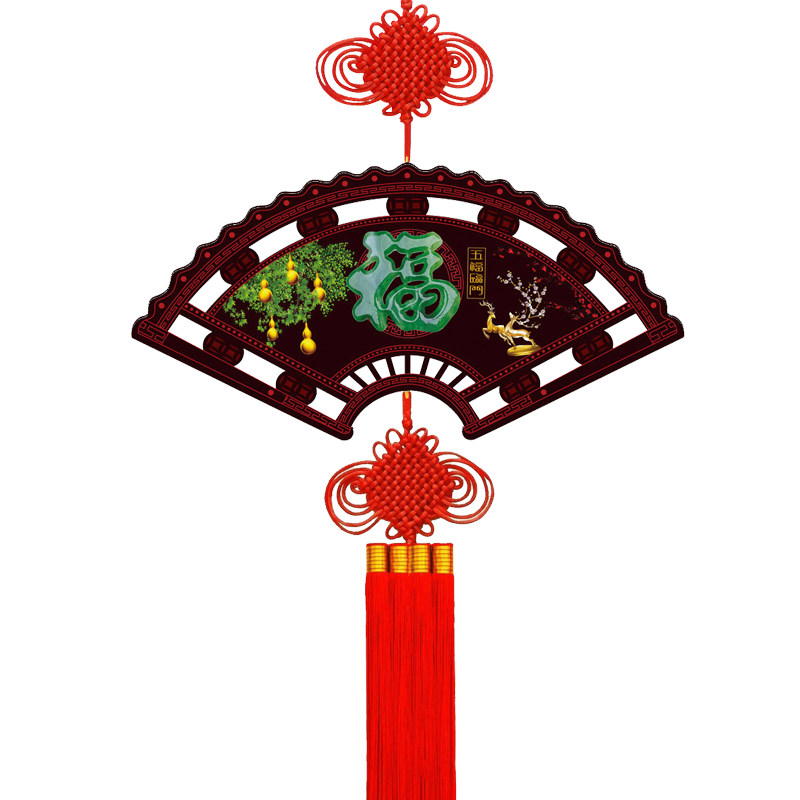 中国结福字挂件家居客厅桃木大号喜庆装饰品家居客厅玄关工艺品