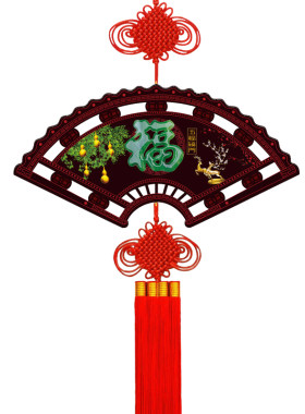 中国结福字挂件桃木大号