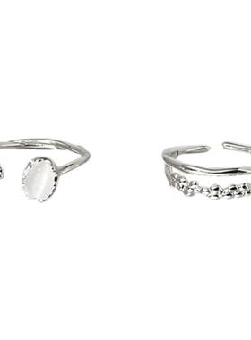 srrmhyn月光石组合白月光戒指女