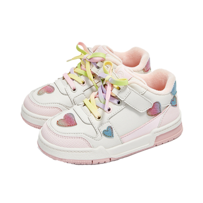 泰兰尼斯童鞋冬季款儿童板鞋女童保暖加绒校园甜心运动鞋休闲鞋子