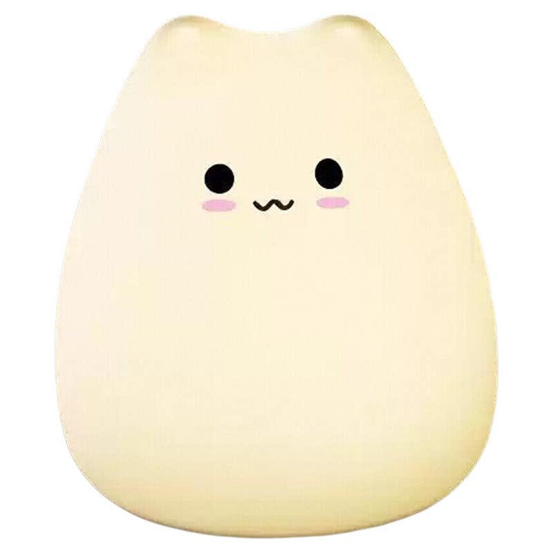 电池款可爱硅胶拍拍灯七彩定时灯