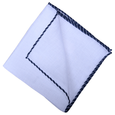 手工卷边亚麻口袋巾男士商务