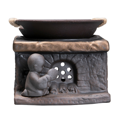 皆茶事粗陶复古烤茶炉套装陶瓷