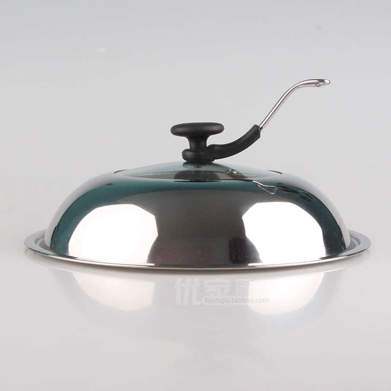 不锈钢透明炒锅盖可视钢化玻璃盖家用炒锅可立炒锅平底锅大锅盖子