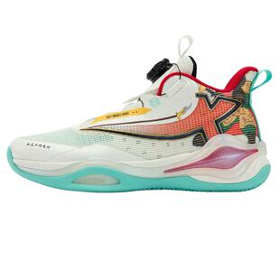 特步童鞋秋季新款儿童运动鞋男童缓震中大童旋纽扣高帮实战篮球鞋