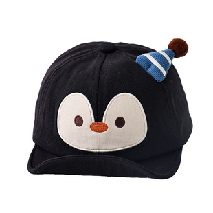 婴儿帽子春秋薄款小童防晒企鹅软檐鸭舌帽男孩宝宝透气薄款棒球帽