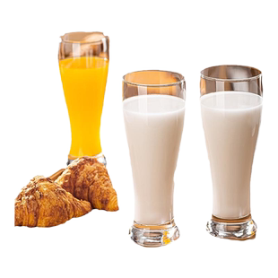 果汁杯玻璃杯女高颜值家用牛奶杯子豆浆杯轻奢水杯套装饮料奶昔杯