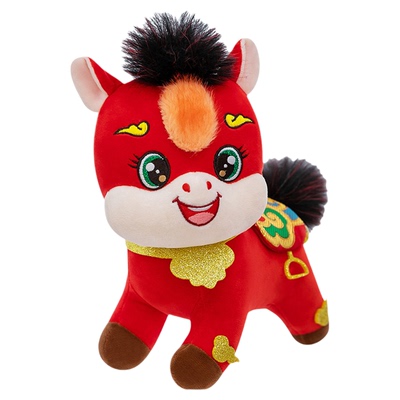 Auramoon生肖马玩偶一马当先吉祥