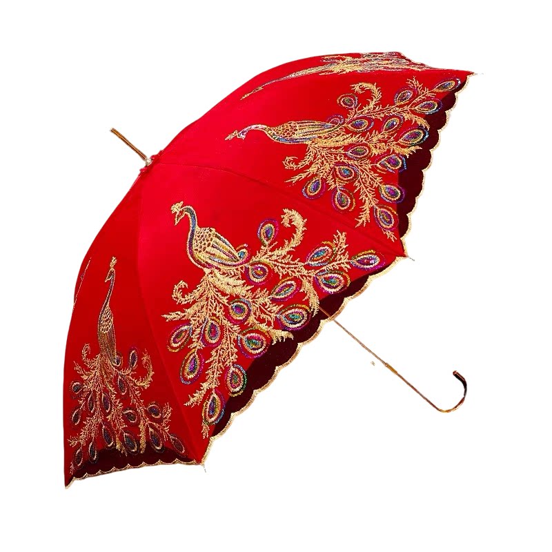 新娘伞中式高档婚庆红伞遮风挡雨