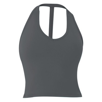 运动背心女带胸垫防震挂脖美背