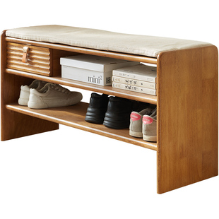 全实木换鞋凳鞋柜北欧简约家用入户门口坐凳储物柜鞋架置物架
