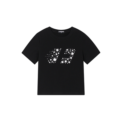 FORNINES美式星星短款修身T恤