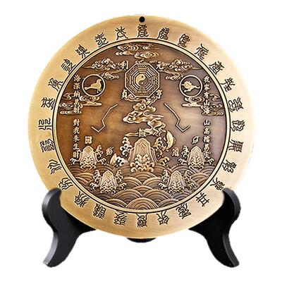 山海镇挂件纯黄铜室外八卦镜室内凸镜铜制家用乔迁大门口客厅摆件